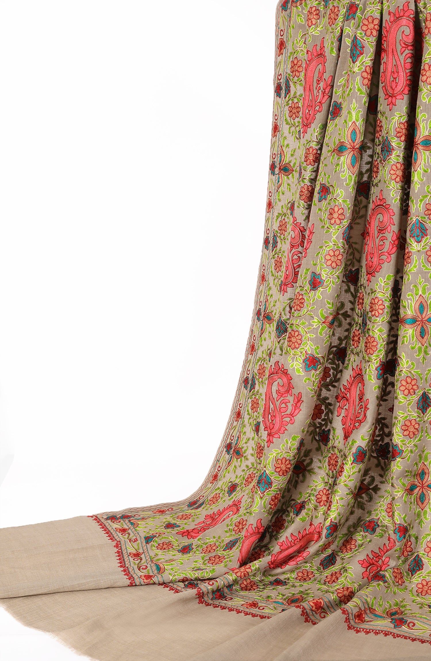 Embroidered Ari Jaal Pashmina Shawl